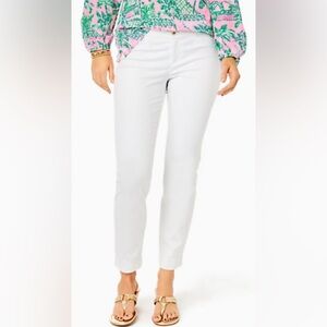 NWT Lilly Pulitzer Kelly Skinny Ankle Pant Texture Resort White Size 10